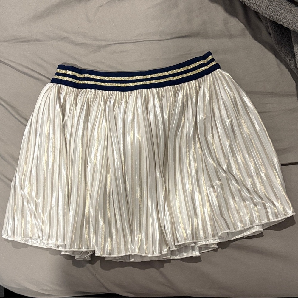 Tommy Hilfiger Girls White Gold Skirt Size 6